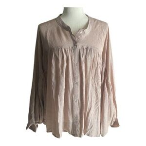 NWT-ee:so me-WOMENS SIZE XL-GORGEOUS TAN FLOWY BLOUSE